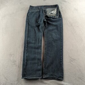 Levis 501 Jeans Mens 34x32 (Fits 32x32) Blue Dark Wash Straight Button Fly Denim